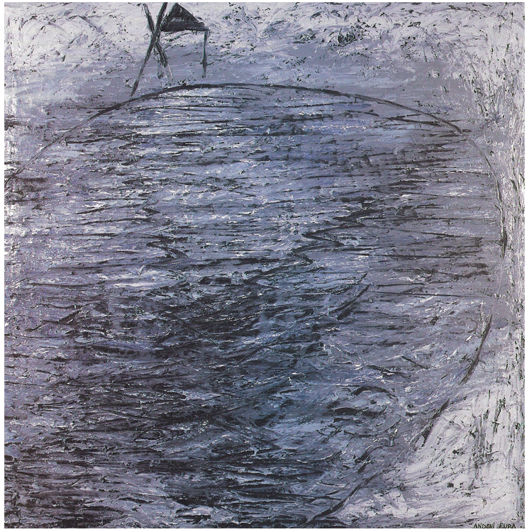 REFLEJADO. Óleo sobre lienzo 200 x 200 cms